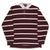 Vintage Ralph Lauren Burgundy & White Striped Rugby Polo Shirt 1990S Size Large