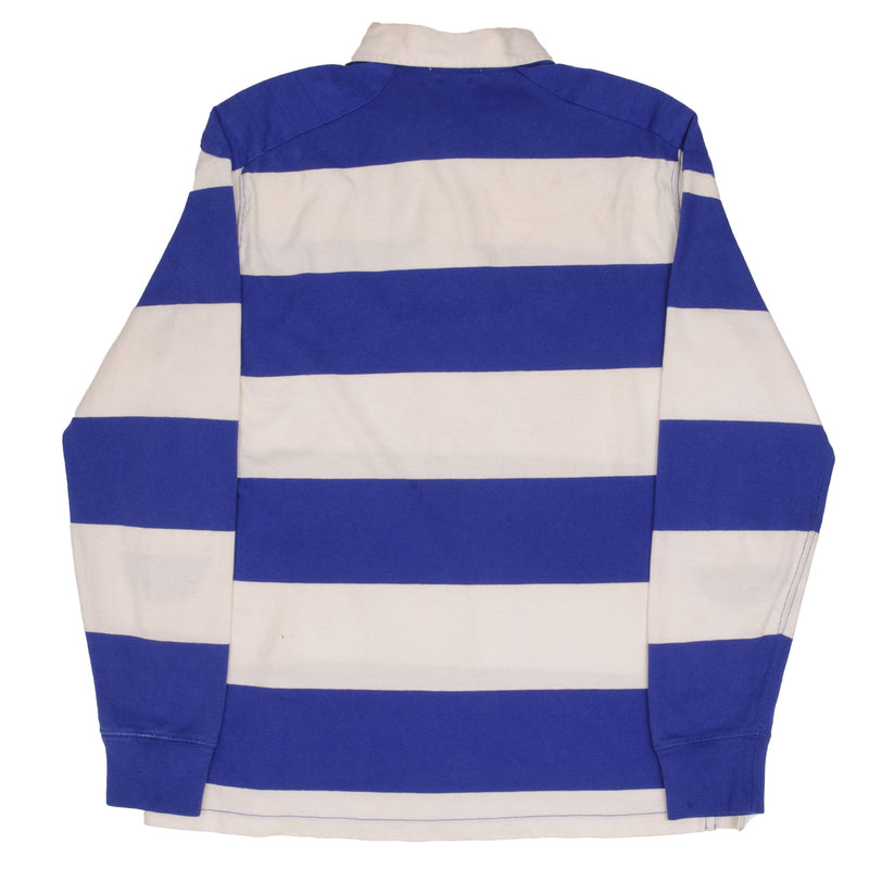 Ralph Lauren Blue & White Striped Rugby Polo Shirt Size Large