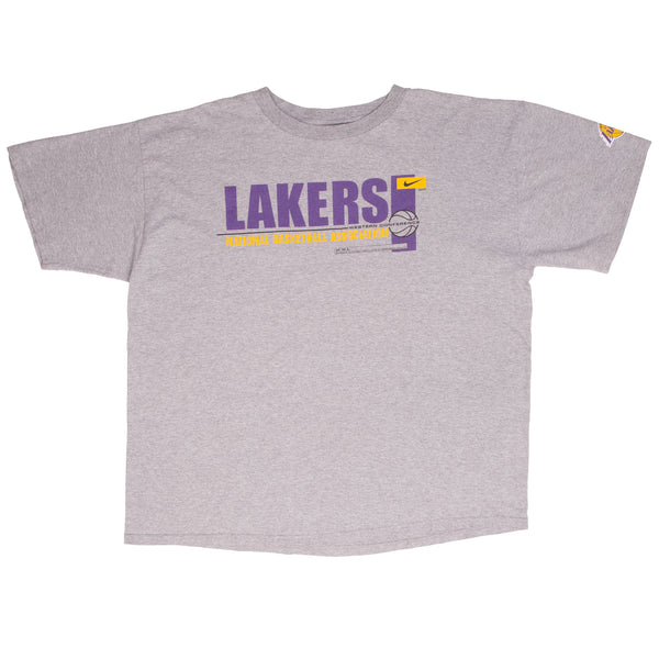 Vintage Nike NBA Los Angeles Lakers 1990s Nike Team Grey Tee Shirt Size XL