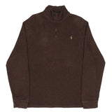 Polo Ralph Lauren Brown Quarter 1/4 Zip Sweater Size XL