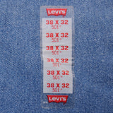 Beautiful Blue Levis 501 Jeans 1993   Size on Tag 38X32  Back Button #913