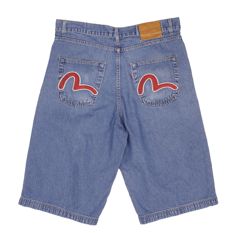 Vintage Evisu Denim Shorts 1990S Size 36
