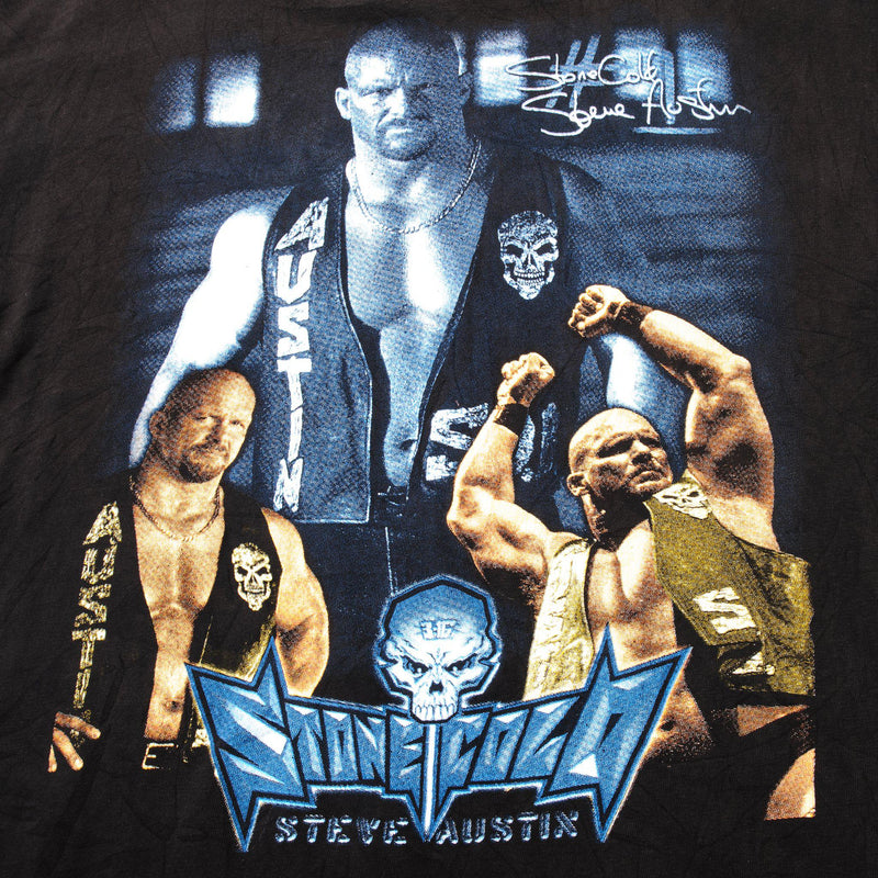 CAMISETA ANTIGUA DE STEVE AUSTIN DE STONE COLD DE LA WWF, TALLA MEDIANA