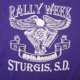 CAMISETA ANTIGUA DE LA SEMANA ANUAL DEL RALLY DE STURGIS DE 1999, TALLA 2XL, FABRICADA EN EE. UU.