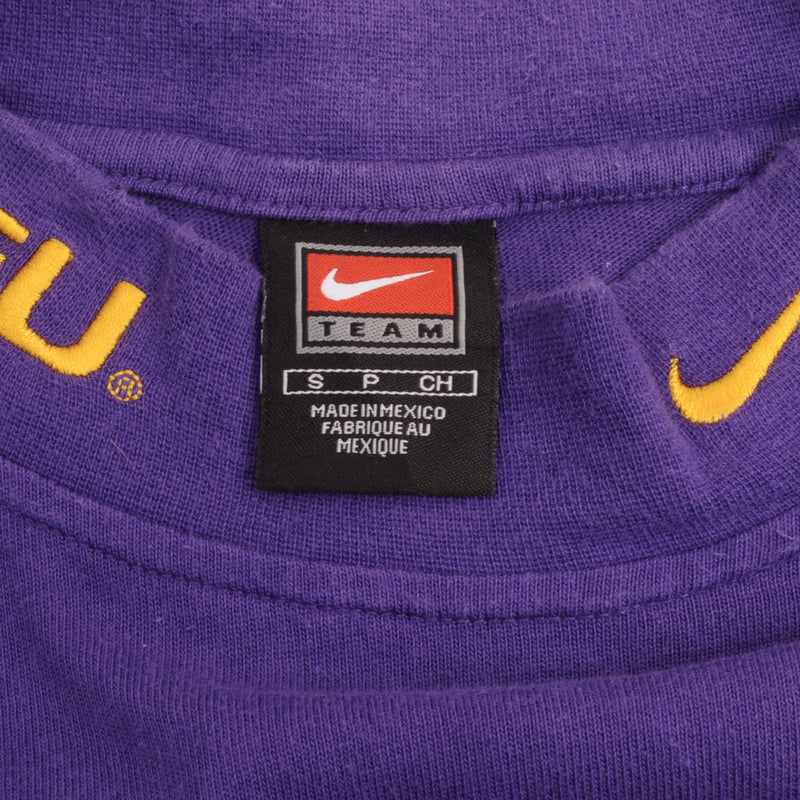 Vintage Nike Ncaa Lsu Long Sleeve Turtle Neck Purple Tee Shirt 1990S Size Small