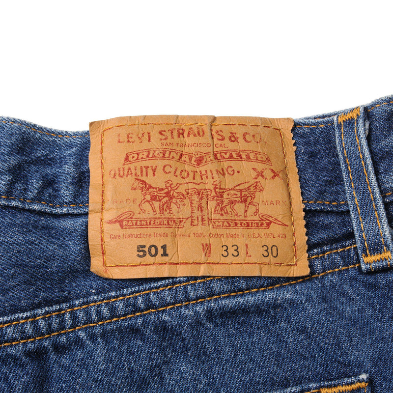 VINTAGE LEVIS 501 JEANS INDIGO 1990S SIZE W32 L29 MADE IN USA