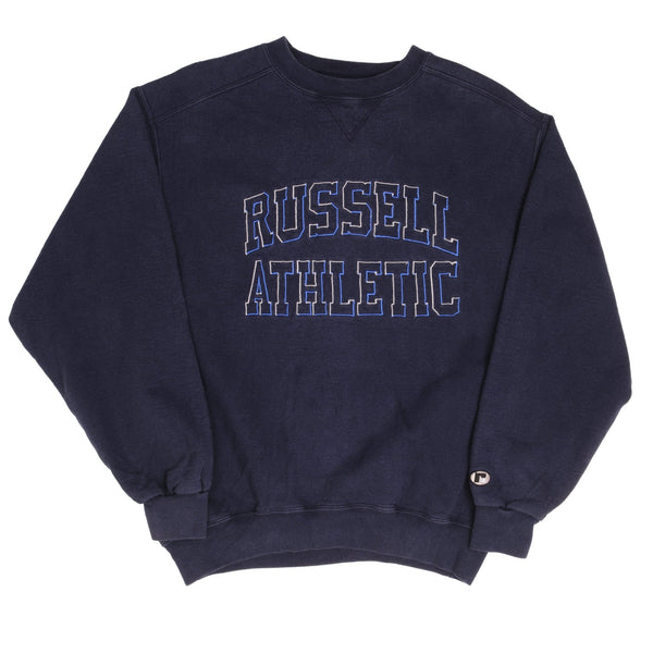 Vintage Russell Athletic Spellout Sweatshirt 1990S Size Medium Made In USA