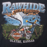 Vintage Harley Davidson Motor Cycles Eagle Rawhide Olathe, Kansas Tee Shirt 2013 Size 2XL Made In USA