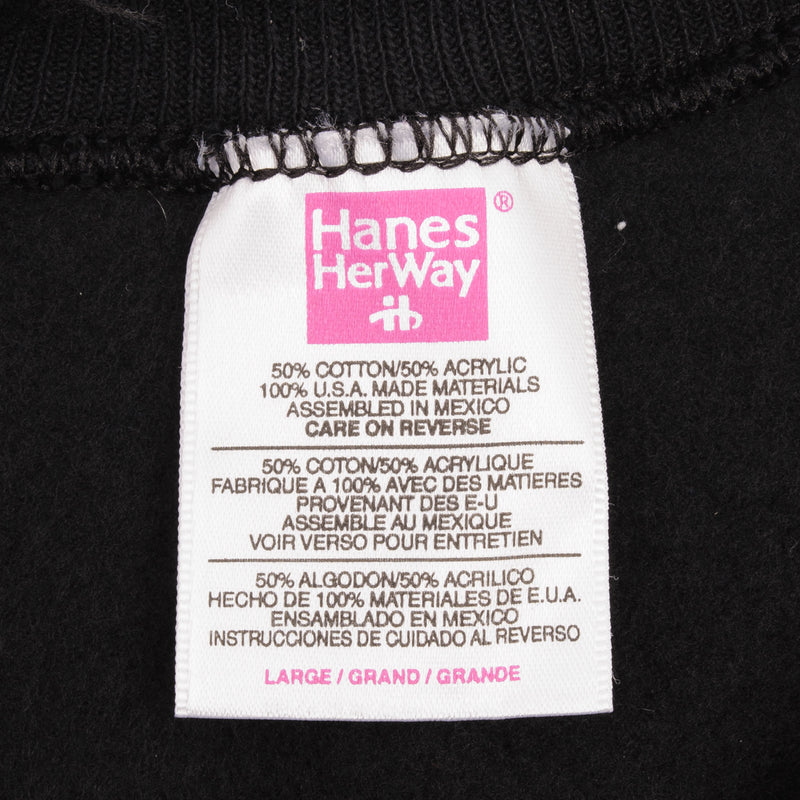 Vintage Hanes Her Way Roomy Fit Blank Black Sweatshirt 1994 Size Large