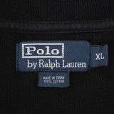 Vintage Polo Ralph Lauren Black Quarter 1/4 Zip Sweater 1990s Size XL