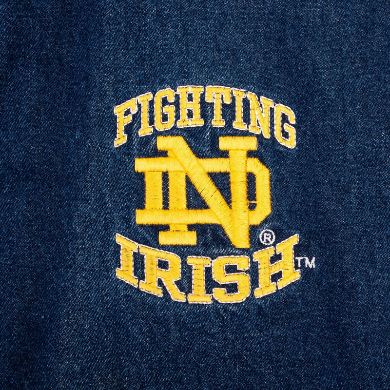 Vintage Ncaa Notre Dame Fighting Irish Starter Denim Varsity Jacket 1990S Size XL