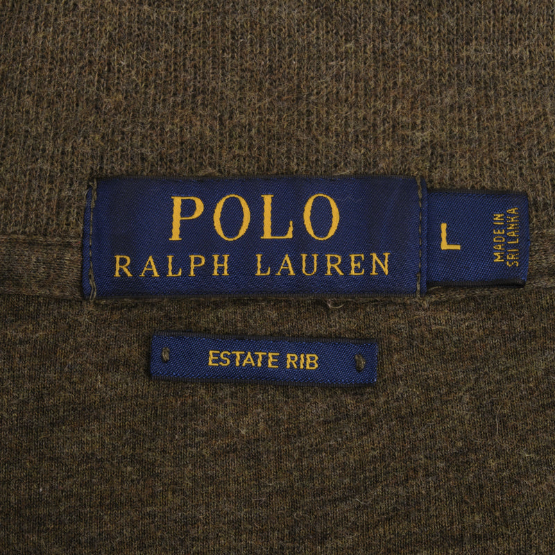 Polo Ralph Lauren Olive Green Quarter 1/4 Zip Sweater Size Large