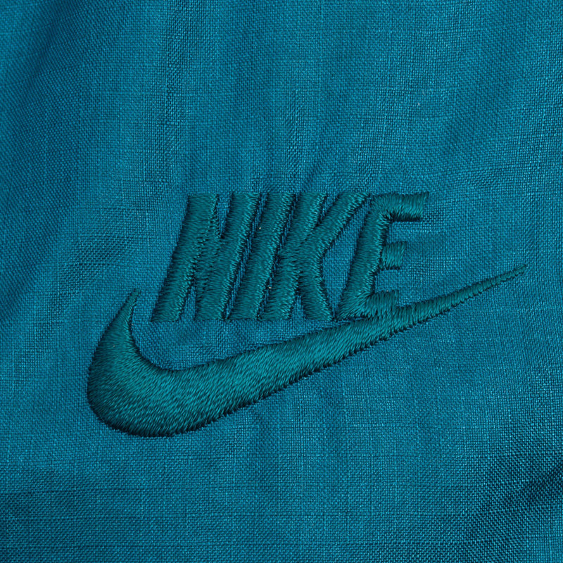 Vintage Nike Classic Swoosh Turquoise Blue Nylon Track Pants Early 1990S Size Large