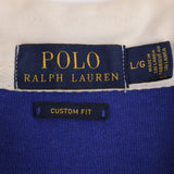 Ralph Lauren Blue & White Striped Rugby Polo Shirt Size Large