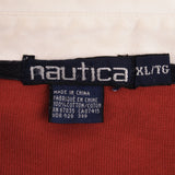 Vintage Nautica Red Rugby Polo Shirt 1990S Size XL