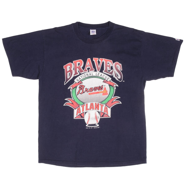Vintage Atlanta Braves T-Shirt Large Single Stitch NUTMEG USA 1992  Champions NEW