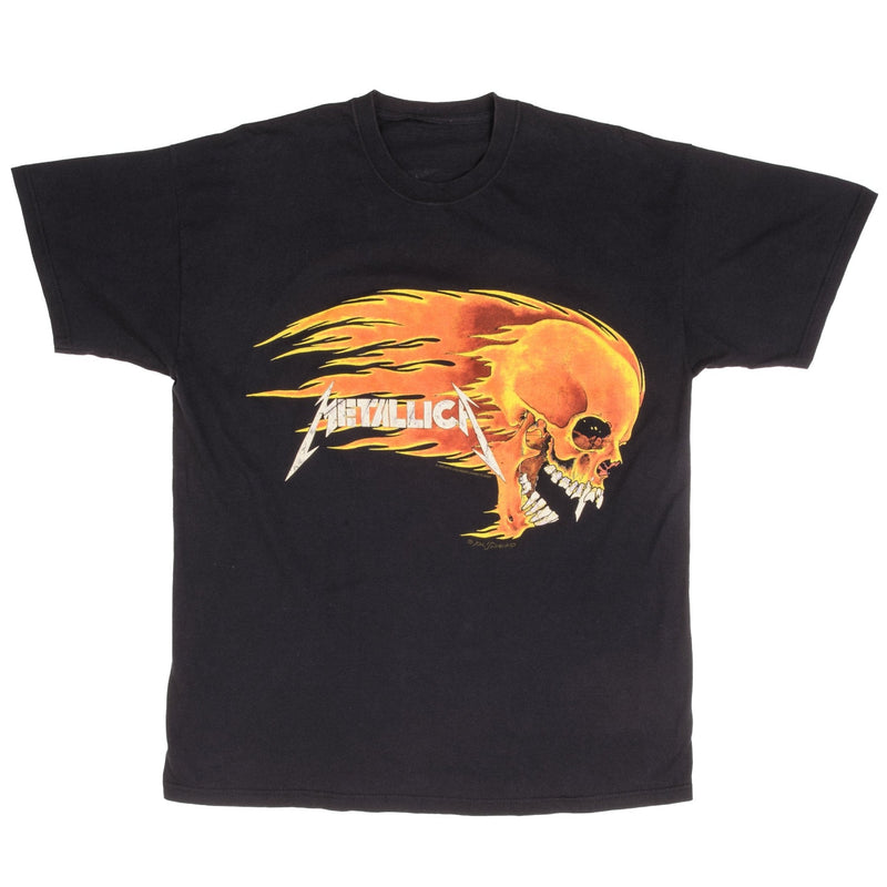 Vintage Metallica Flamming Skull Giant Tee Shirt 1994 Size XL