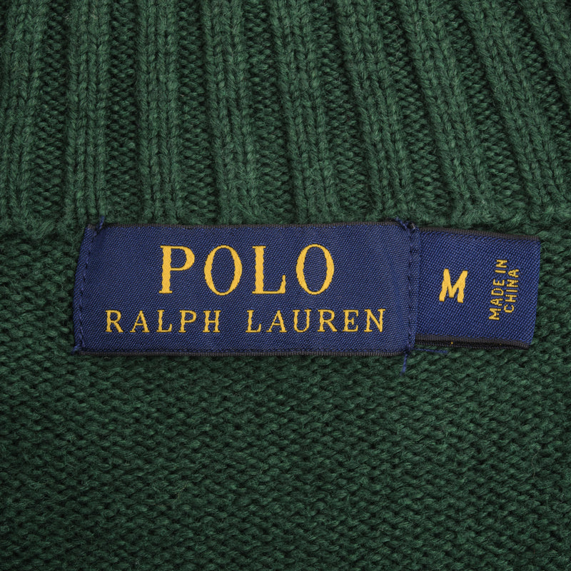 Polo Ralph Lauren Green Knit Quarter 1/4 Zip Sweater Size Medium