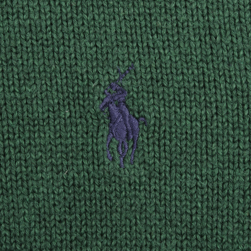 Polo Ralph Lauren Green Knit Quarter 1/4 Zip Sweater Size Medium