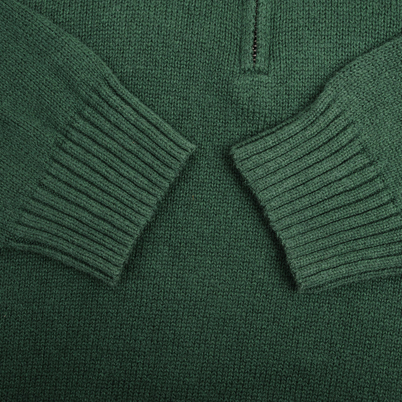 Polo Ralph Lauren Green Knit Quarter 1/4 Zip Sweater Size Medium