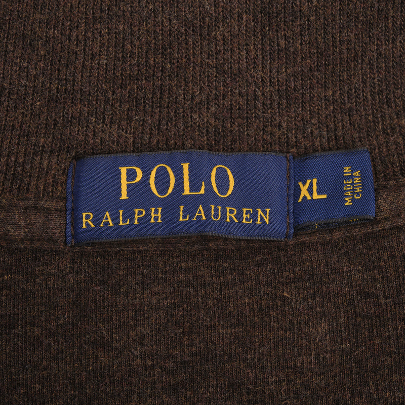 Polo Ralph Lauren Brown Quarter 1/4 Zip Sweater Size XL