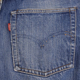 Beautiful Indigo Levis 501 Jeans with Redline and Big E 1970S Made in USA. AMAZING WASH with a medium blue wash, a nice contrast of light and medium blue with light whiskers.  SIZE ON TAG 30X31  ACTUAL Size 29x28  Back Button #6