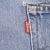 Beautiful Indigo Levis 501 Jeans with Redline 1970S Made in USA. Amazing Wash with a light blue wash, a nice contrast of light and medium blue.  Size On Tag 40X30 Actual Size 38X27  Back Button #6