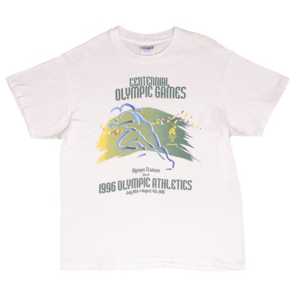 Vintage Atlanta Centennial Olympic Games 1996 Tee Shirt Size Large With Single Stitch Sleeves