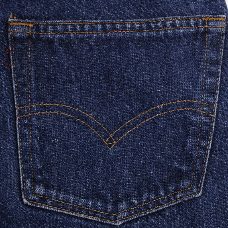 Beautiful Indigo Levis 501 Jeans with Selvedge Redline 1970S Made in USA. Amazing Wash with a dark blue wash.  Size On Tag 29X28  Back Button #653