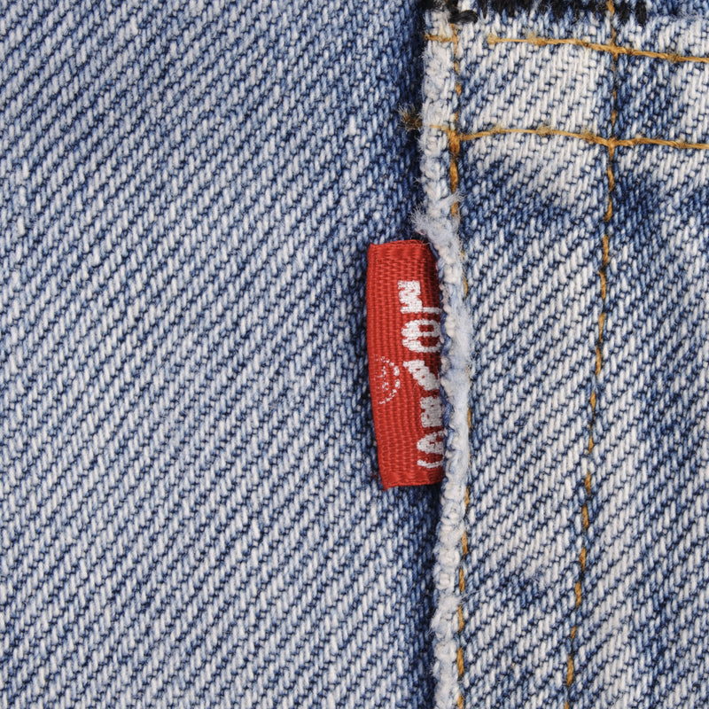 Beautiful Indigo Levis 501 Jeans with Selvedge Redline 1970S Made in USA. Amazing Wash with a light blue wash with some light whiskers.  Size Tags is 42X33 Actual Size is 40X30  Back Button #6