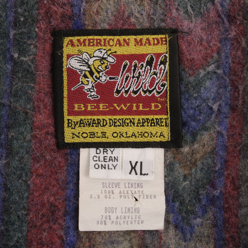 Vintage Bee-Wild Aztec Blanker Lined Worker Jacket 1990S Size XL