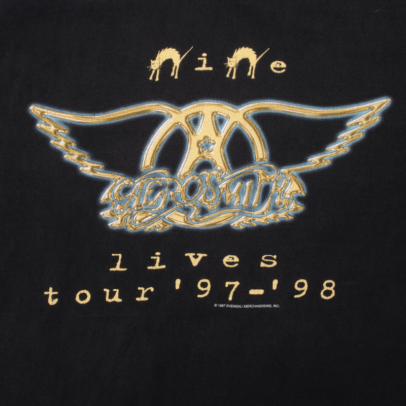 Vintage Aerosmith Nine Lives Tee Shirt 1997 1998 Size XL