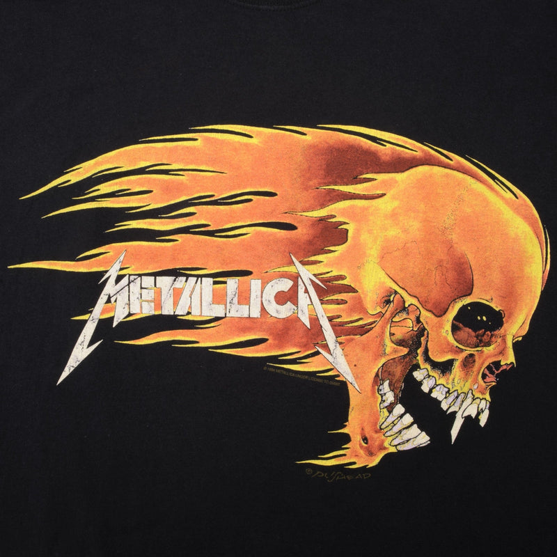 Vintage Metallica Flamming Skull Giant Tee Shirt 1994 Size XL