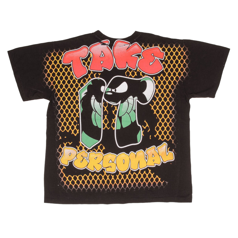 Bootleg All Over Print Looney Tunes Taz Jam It Take It Personal Tee Shirt Size XL Single Stitch