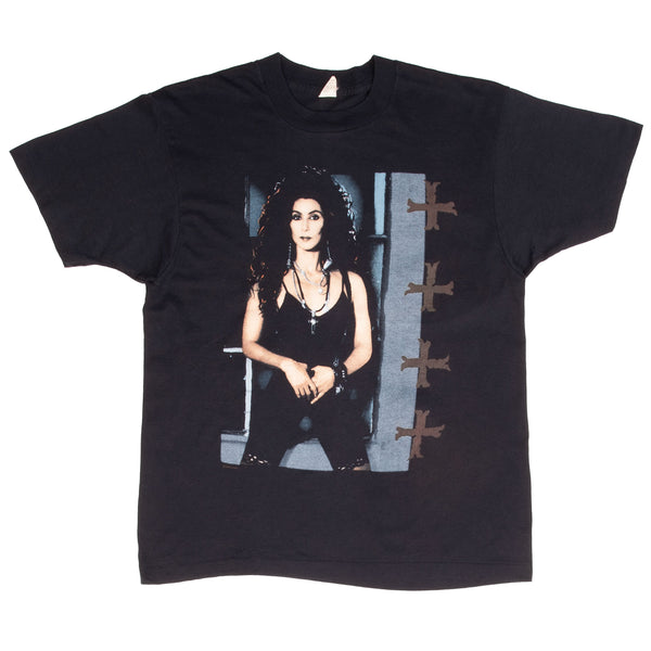 Vintage Cher Heart Of Stone Tour 1990 Tee Shirt Size Medium With Single Stitch Sleeves