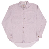 Vintage Levis Denim Purple While Striped Pocket Shirt 1990S Size Medium