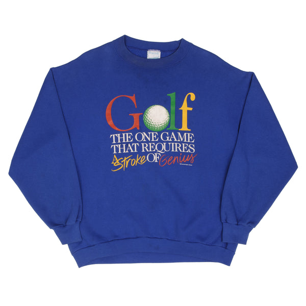 Vintage Golf The One Game That Requires A Stroke Of Genius Peacock Sweatshirt 1980S Size Large Made In Usa