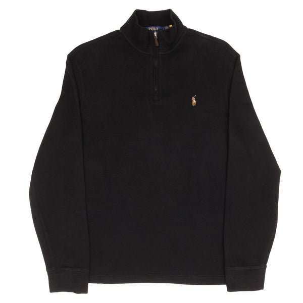 Polo Ralph Lauren Black Quarter 1/4 Zip Sweatshirt Size Medium