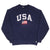 Vintage Russell Athletic Usa Flag Navy Blue Sweatshirt 1990S Size Large Made In USA