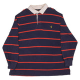 Polo Ralph Lauren Blue & Red Striped Rugby Polo Shirt Size 3XL Big