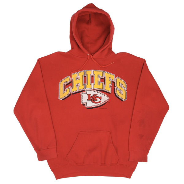 Vintage NFL Kansas City Chiefs Spellout 1993 Hoodie Sweatshirt Size Large Made In USA