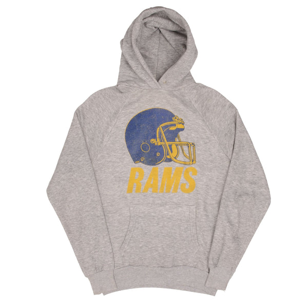 Vintage NFL Los Angeles Rams Gray Hoodie Sweatshirt 1980S Size Medium