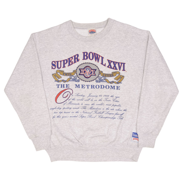 Vintage Nfl Super Bowl Xxvi Twin Cities 1992 Sweatshirt Size Large Made In USA