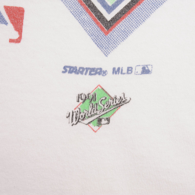 Vintage Mlb Atlanta Braves Champions 1991 Tee Shirt Size Large Made In USA With Single Stitch Sleeves