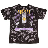 Bootleg All Over Print Tee Shirt Nirvana Nevermind Kurt Cobain Size XL With Single Stitch Sleeves