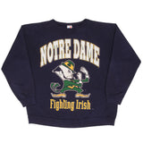 Vintage Ncaa Notre Dame University Irish Blue Sweatshirt 1990S Size 2XL Made In USA