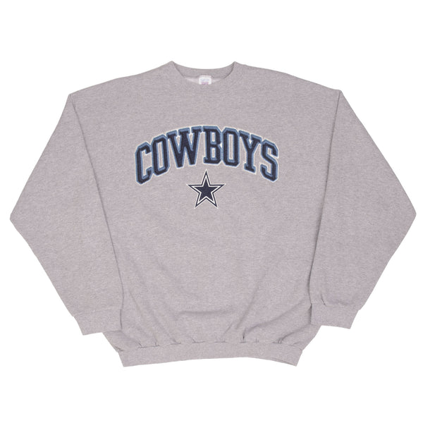 Vintage Nfl Dallas Cowboys Grey Sweatshirt 1990S Size XL Made In USA