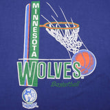 Vintage Champion NBA Minnesota Timberwolves Tee Shirt 1980s Size XL Made In USA With Single Stitch Sleeves