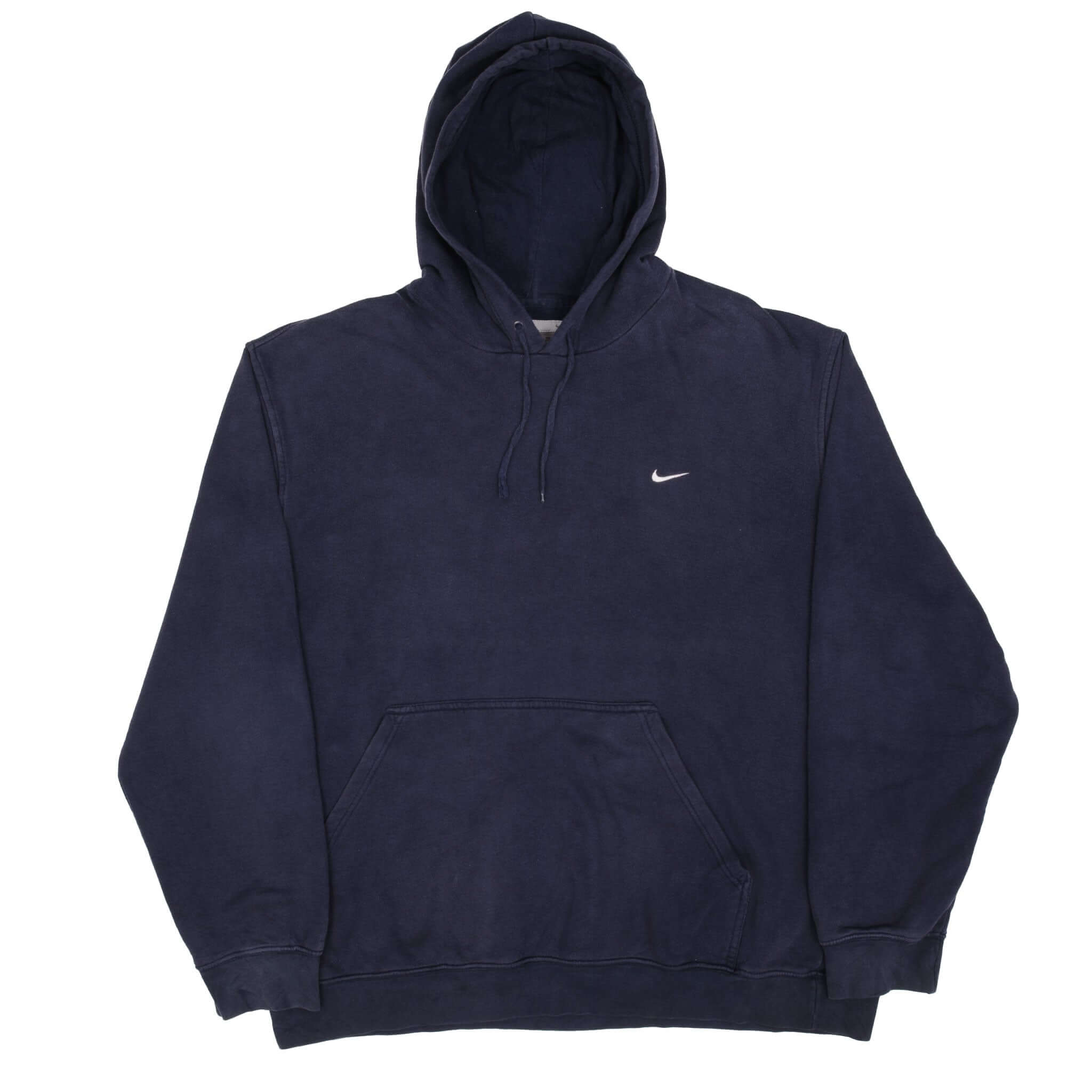 VINTAGE NIKE CLASSIC SWOOSH NAVY BLUE HOODIE SWEATSHIRT 2000S SIZE 2XL