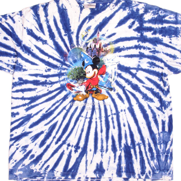 Vintage Tie-Dye Walt Disney World with Mickey As A Magician Tee Shirt Size 2XLarge.